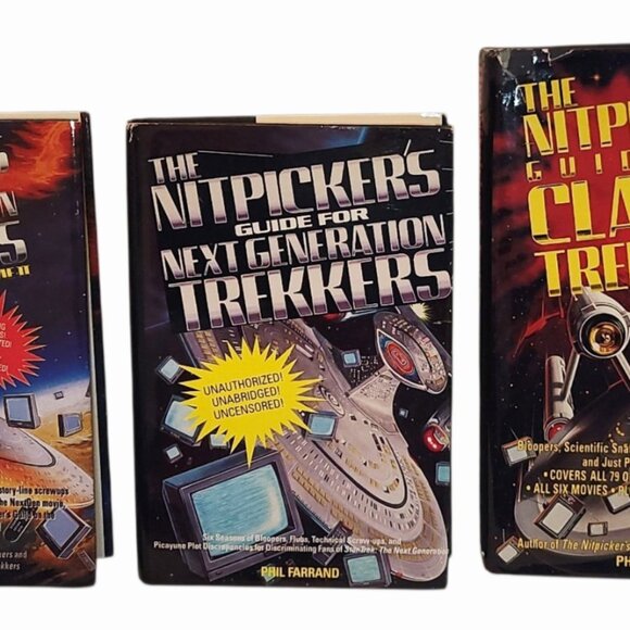 Nitpickers Guide Trekkers / Next Gen Star Trek HC 3 Books Phil Farrand Bonus - Picture 1 of 10